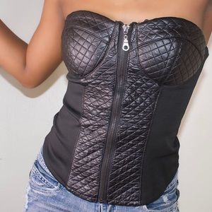 Sweetheart black faux leather size small